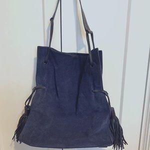 ALLSAINTS Freedom Hobo Slouchy Blue Handbag - EUC